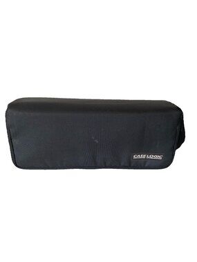 Vintage Case Logic Cassette Tape Holder Carrying Case Black Strap Holds 15
